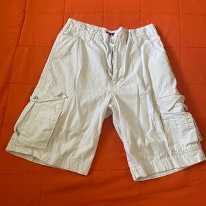 Vintage Levis Cargo Shorts Mens 34 White Utility Baggy Skater Y2K Grunge
